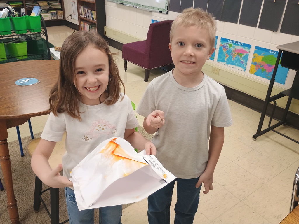 Students with their project.