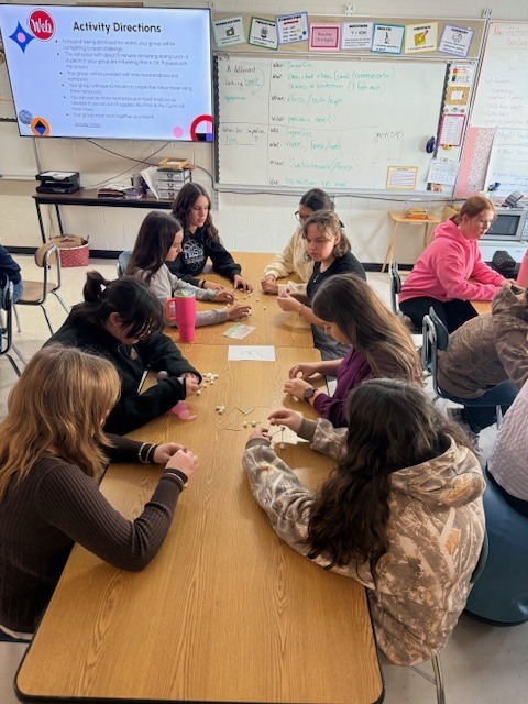 Students working together at the challenge.