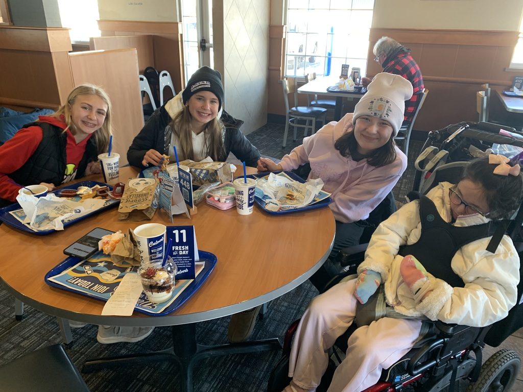 Students enjoying lunch at Culvers.