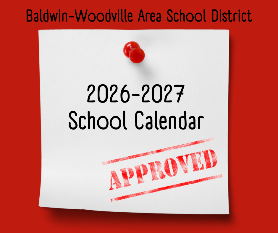 Post It that says 2026-2027 school calendar approved.
