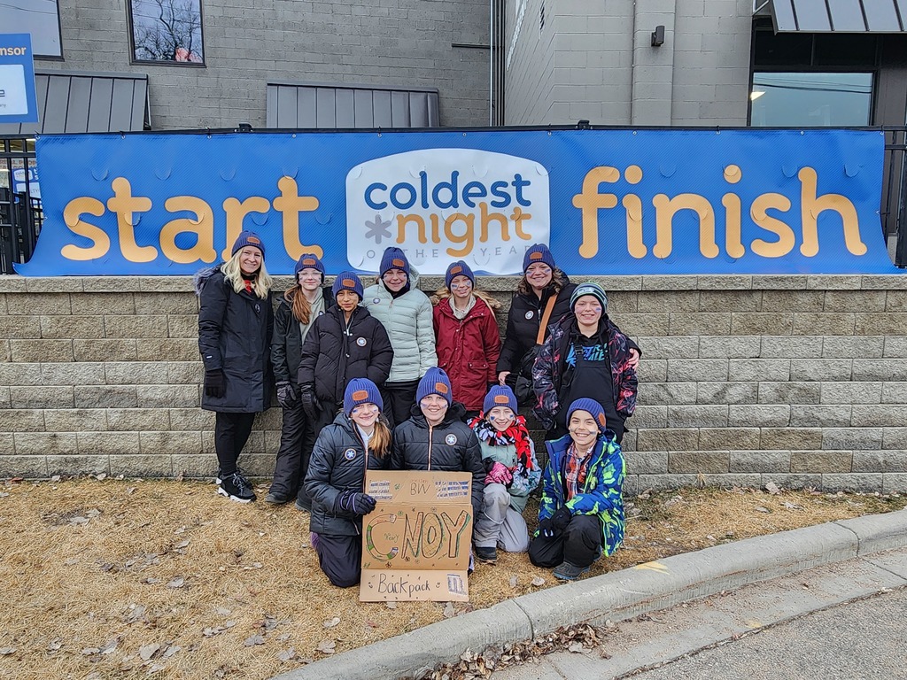 Teachers and students at COLDEST NIGHT OF THE YEAR.