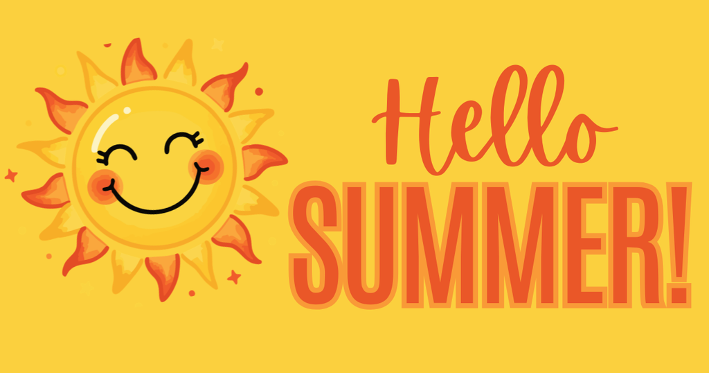Hello Summer with a smiling sun.