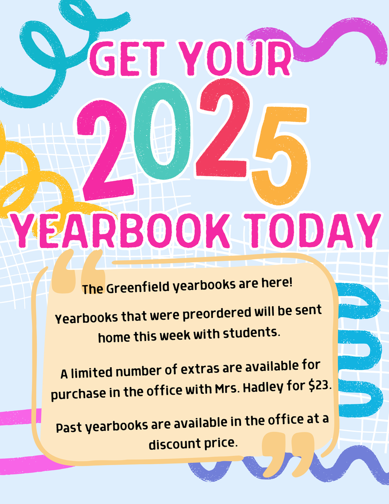 YEARBOOK graphic that says GET YOUR 2025 YEARBOOK TODAY!