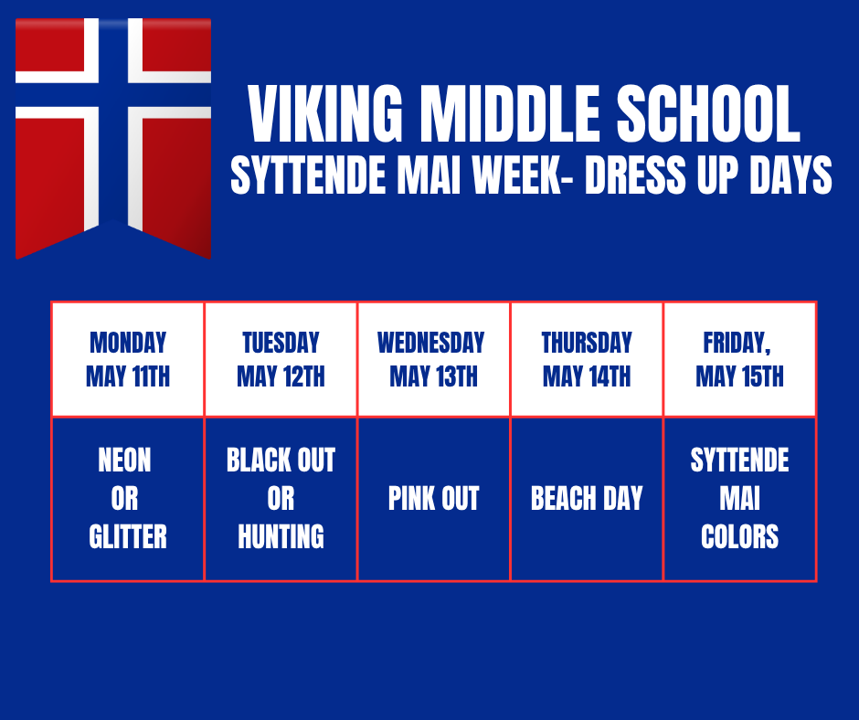 Syttende Mai Dress Up Days- Norwegian Flag