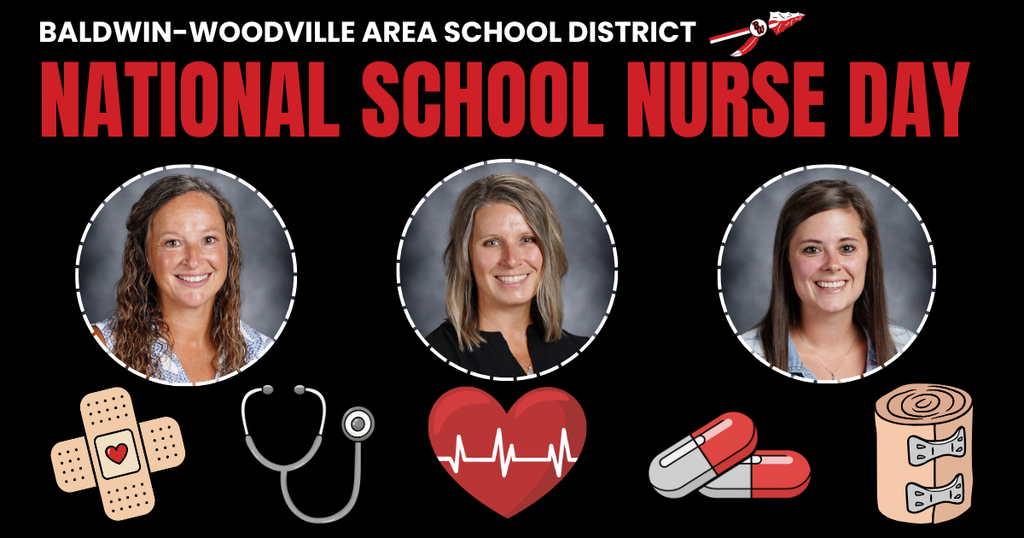 NATIONAL SCHOOL NURSE DAY with photos of three nurses