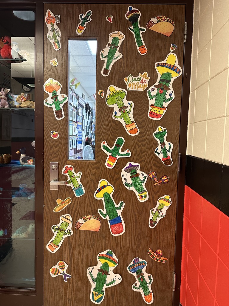 Mrs. Bohl's door covered in artwork.