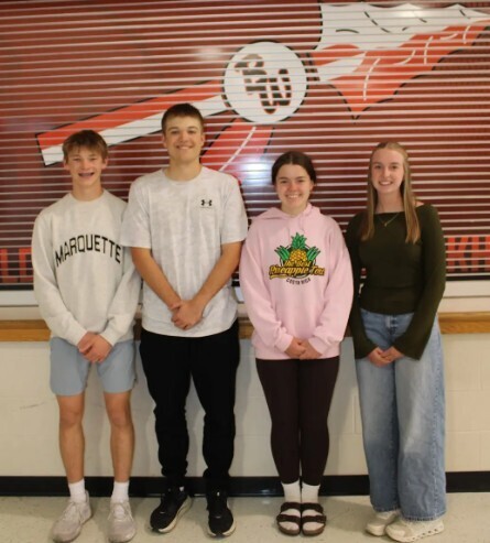 From left to right: Porter Langer, Max McGlothlin, Reagan Moritz, and Nola Freeman