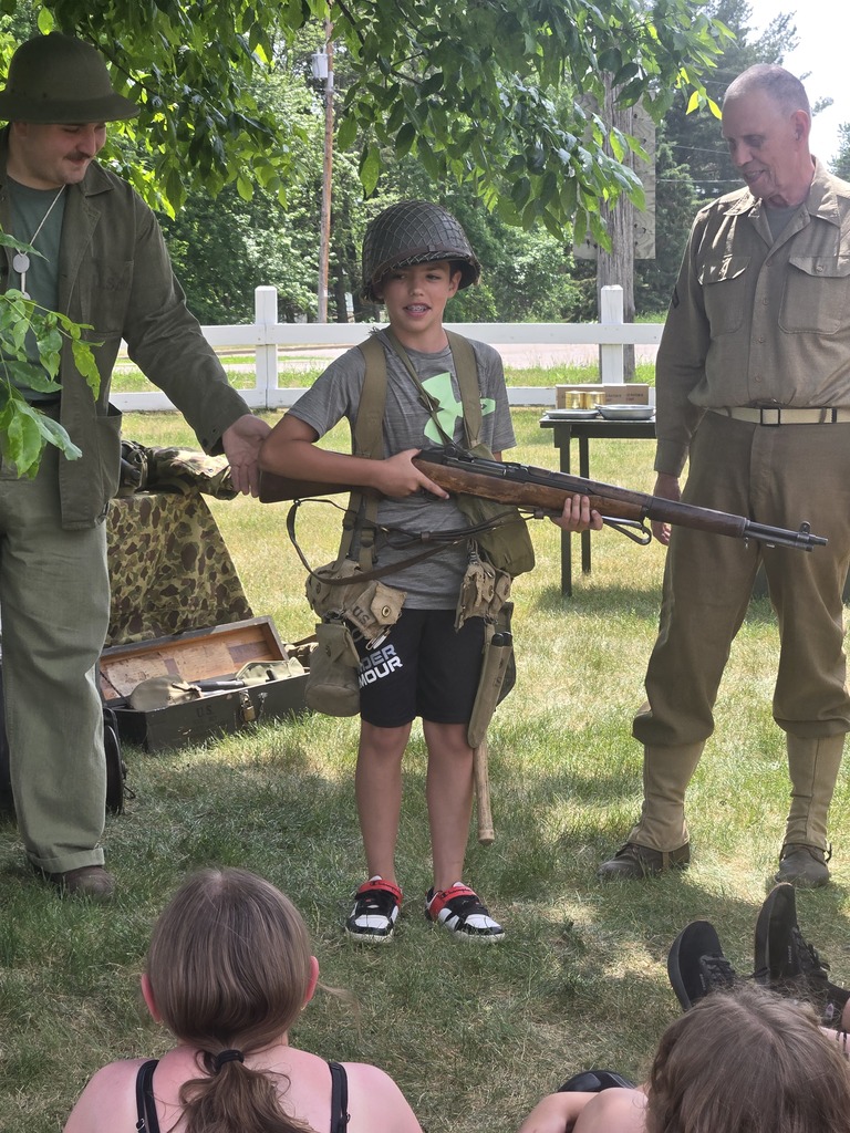 Student with WWII Reenactors