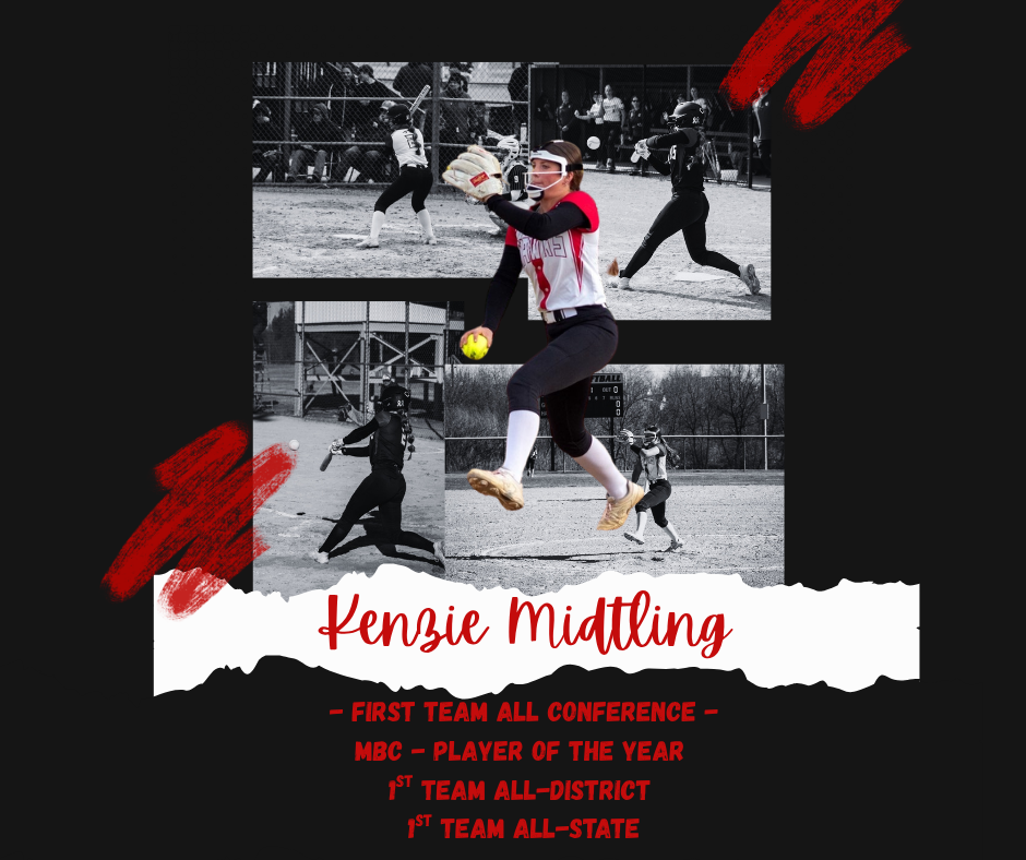 Kenzie Midtling pitching.
