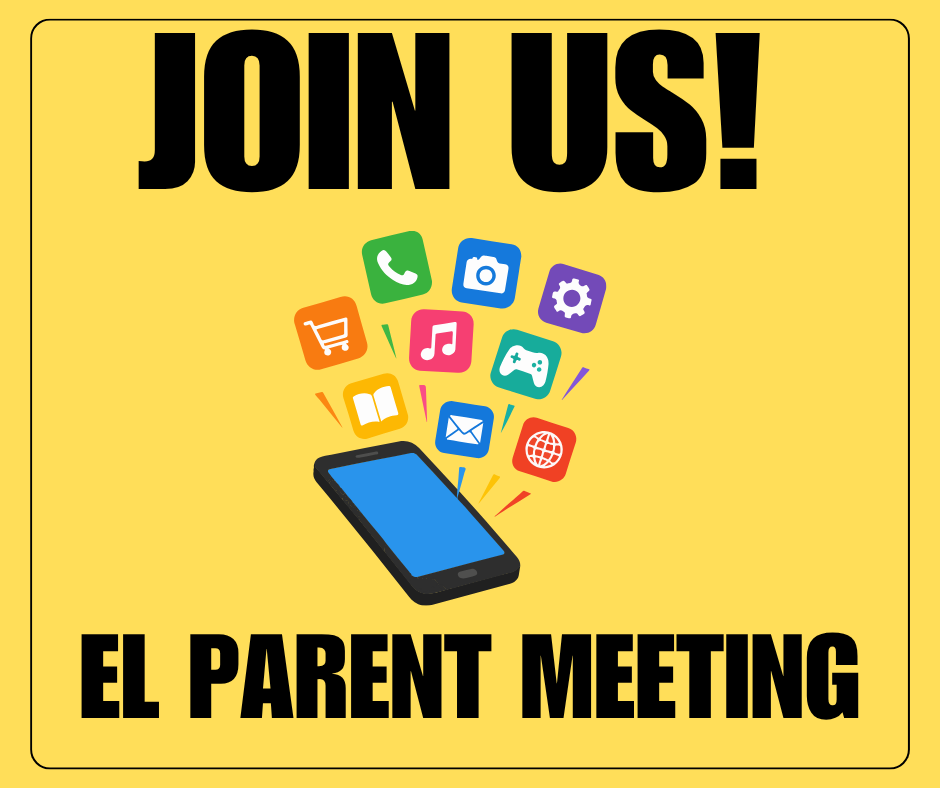 JOIN US! on  a bright yellow background with a graphic of a phone with pictures coming out of it.