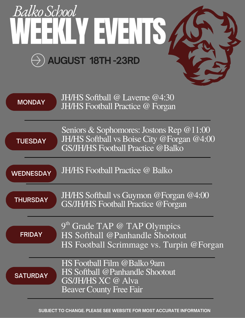 Weekly Events 