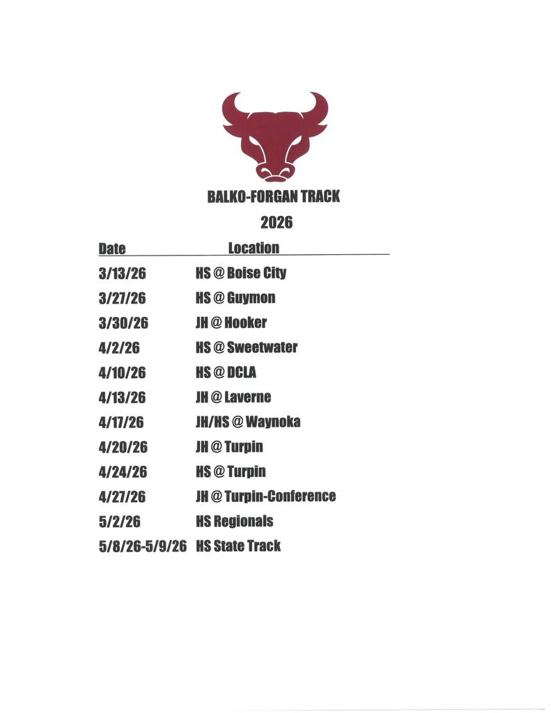 JH/HS Track Schedule