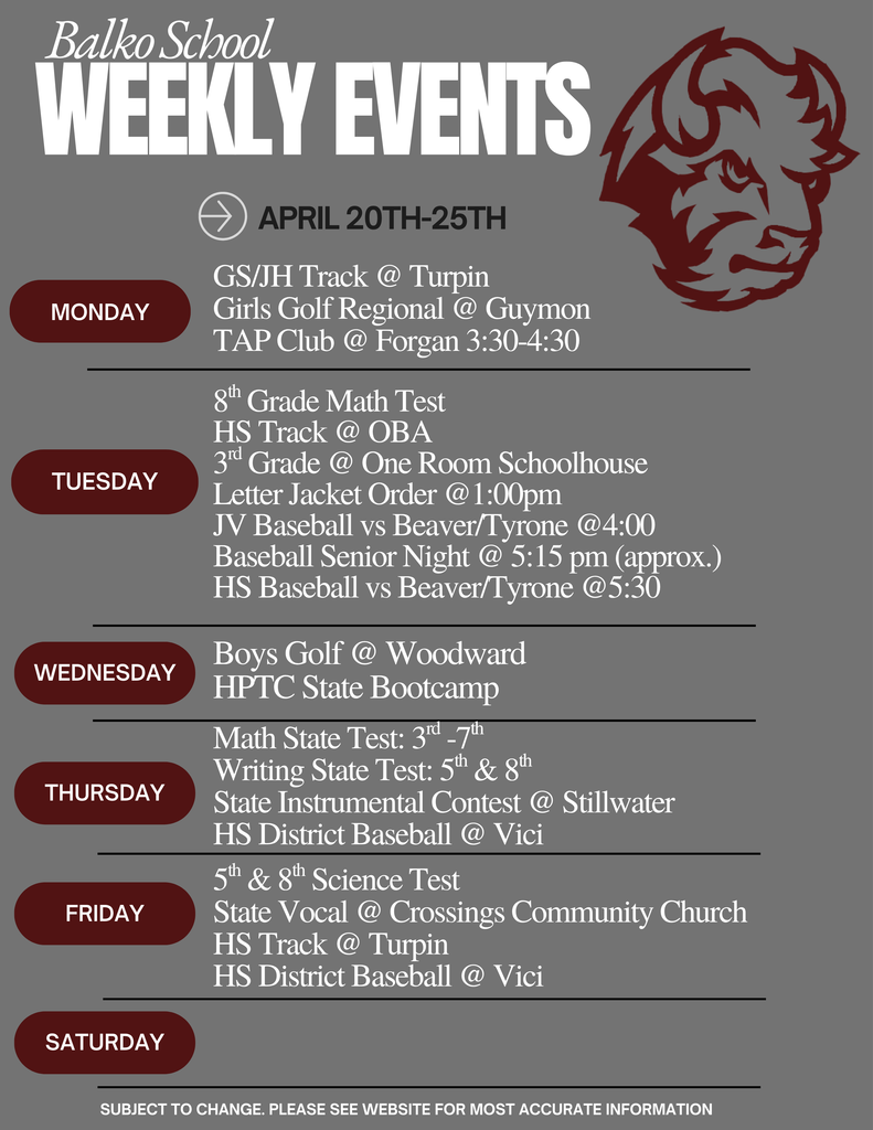 Weekly Agenda