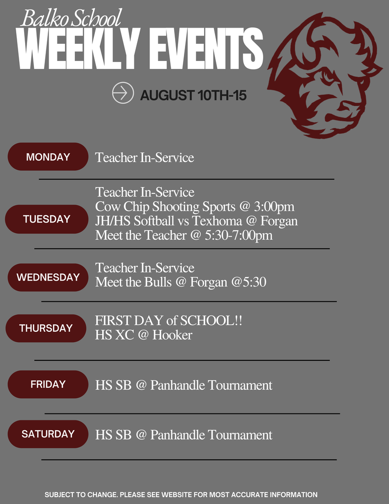 Weekly Agenda