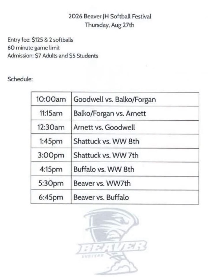 JH softball bracket