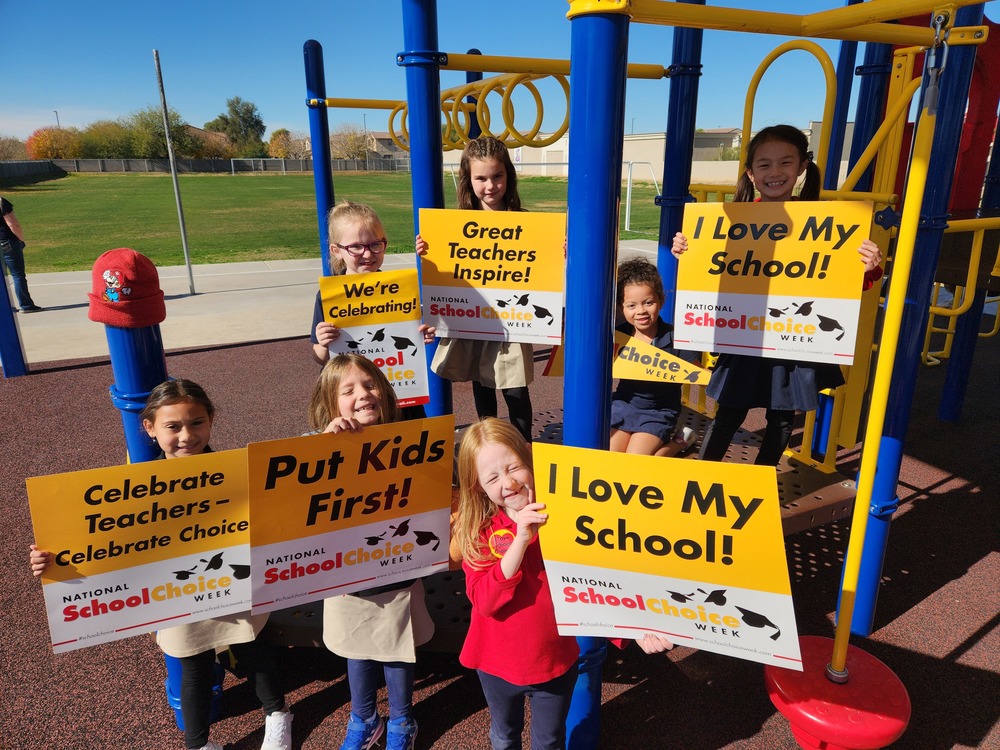 Kids celebrating National School Choice Week