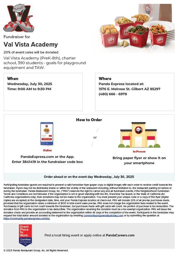 Panda express fundraiser english
