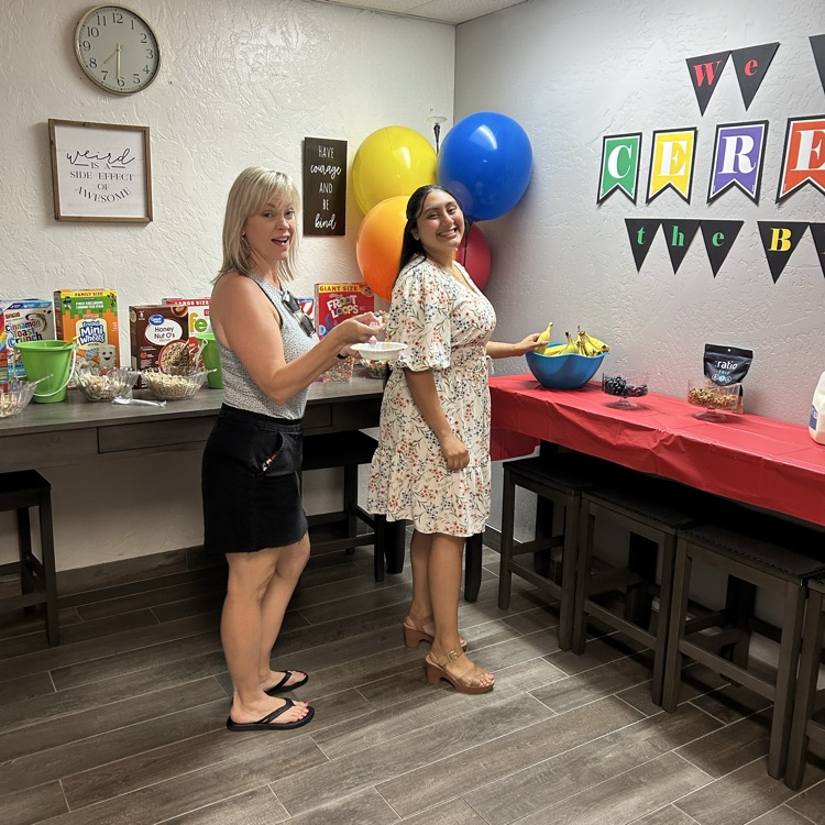 teachers getting cereal