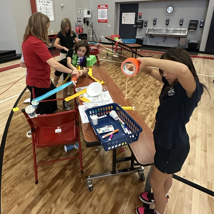 group working on marble run