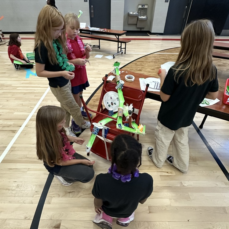 group working on marble run