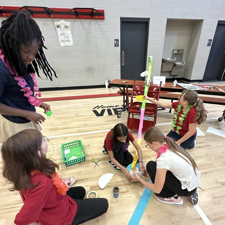 group working on marble run