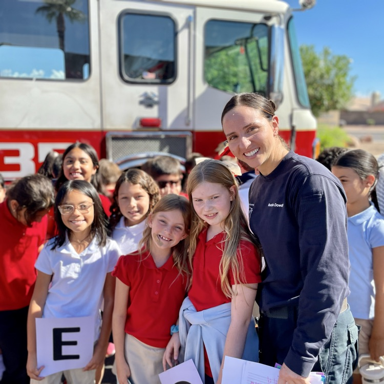 kids with firefighters 