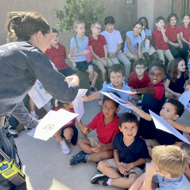 kids with fire fighters 