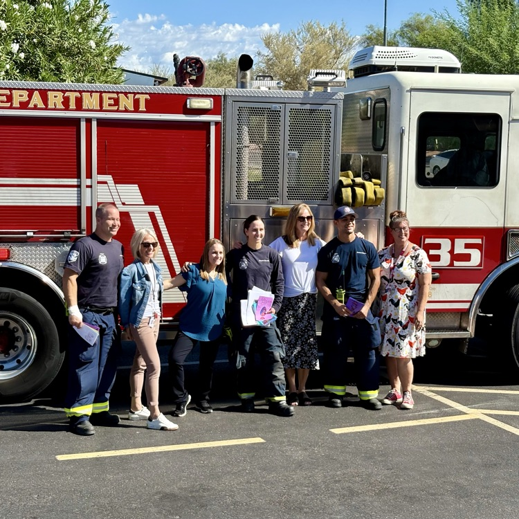 teachers with fire fighters 