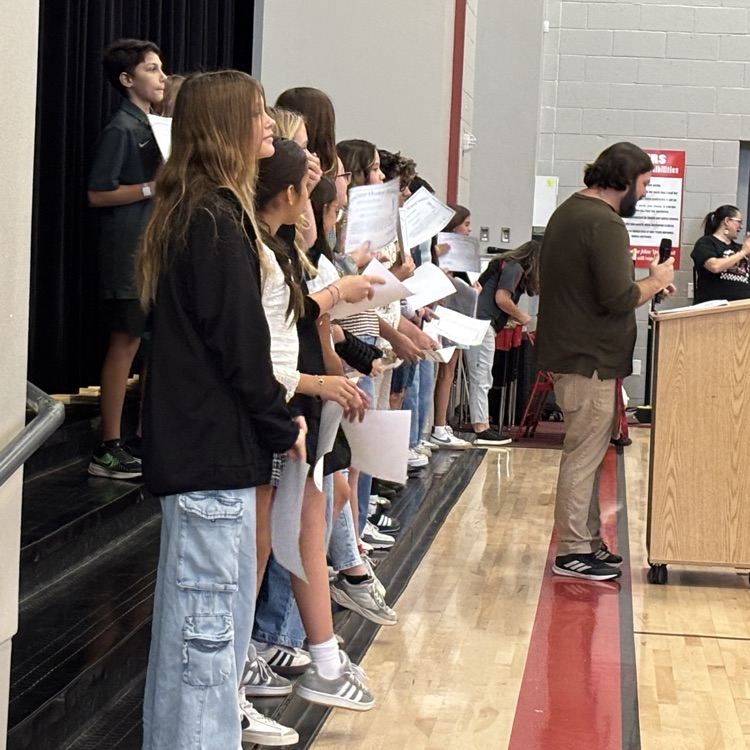 student in NJHS ceremony