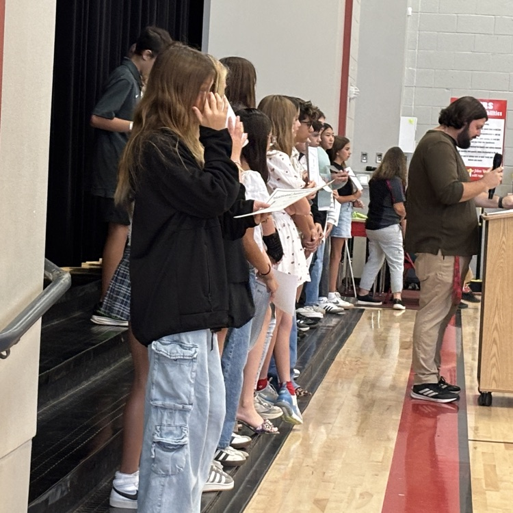 student in NJHS ceremony