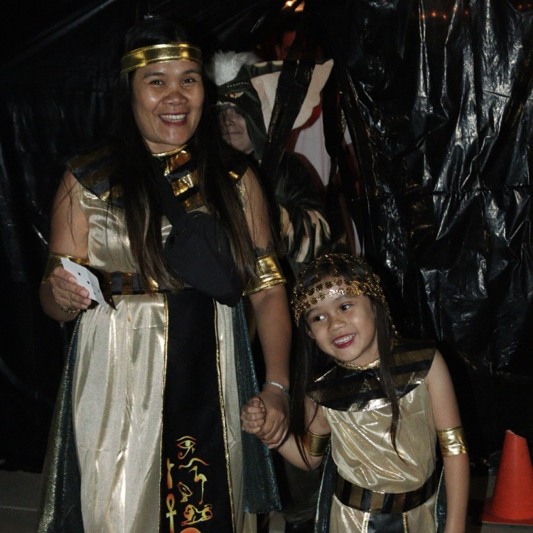 parent and child walking