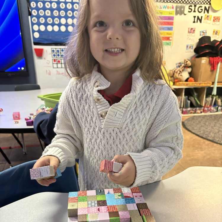 child with blocks
