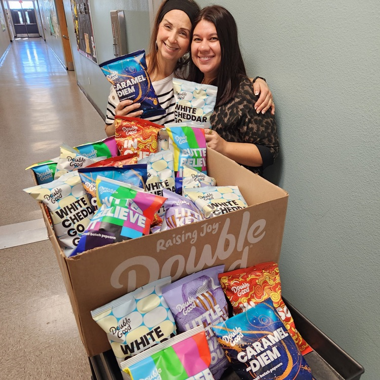 double good popcorn donation to the school 