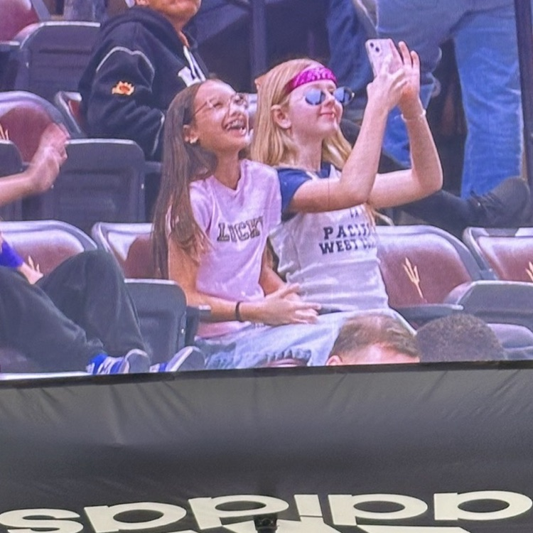 students on a Jumbotron