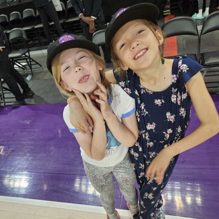 students at a basketball game