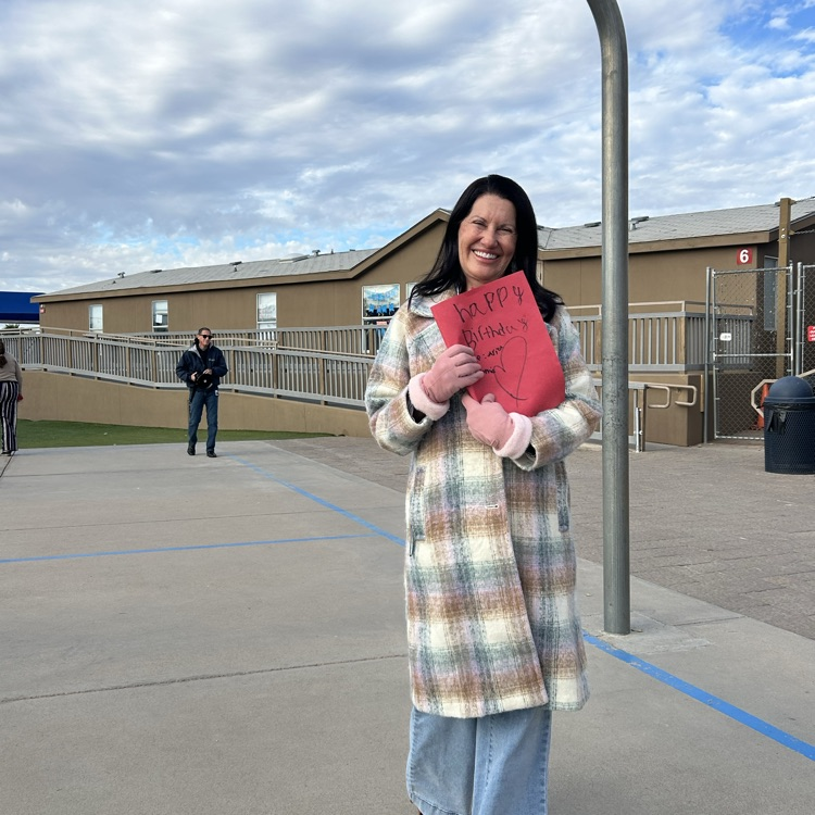 Mrs. Griner with birthday card