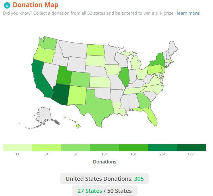 VNW donation map