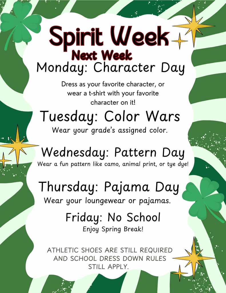 Spirit week flyer