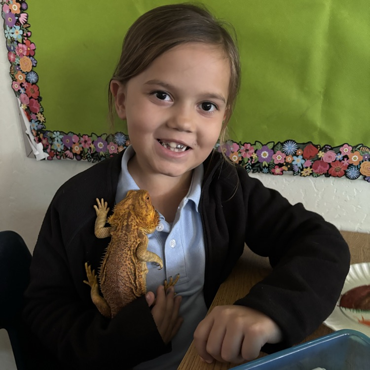child with lizard 