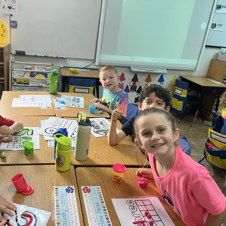 kids with playdough