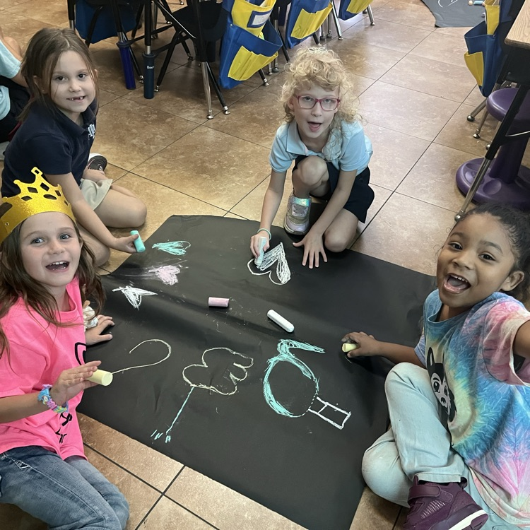 kids with chalk