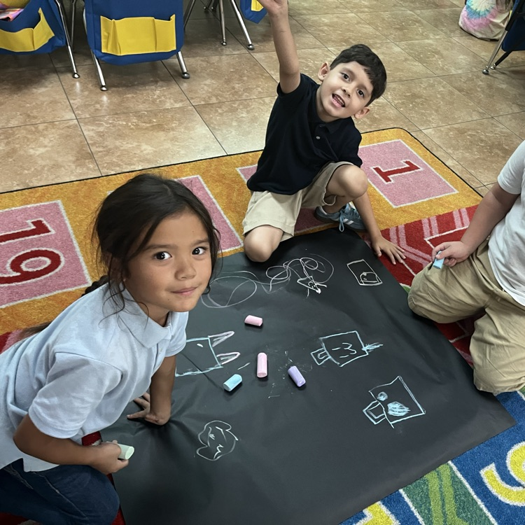kids with chalk