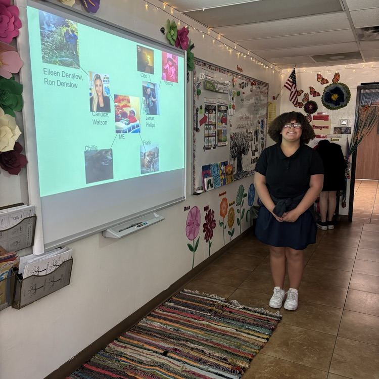 child giving presentation