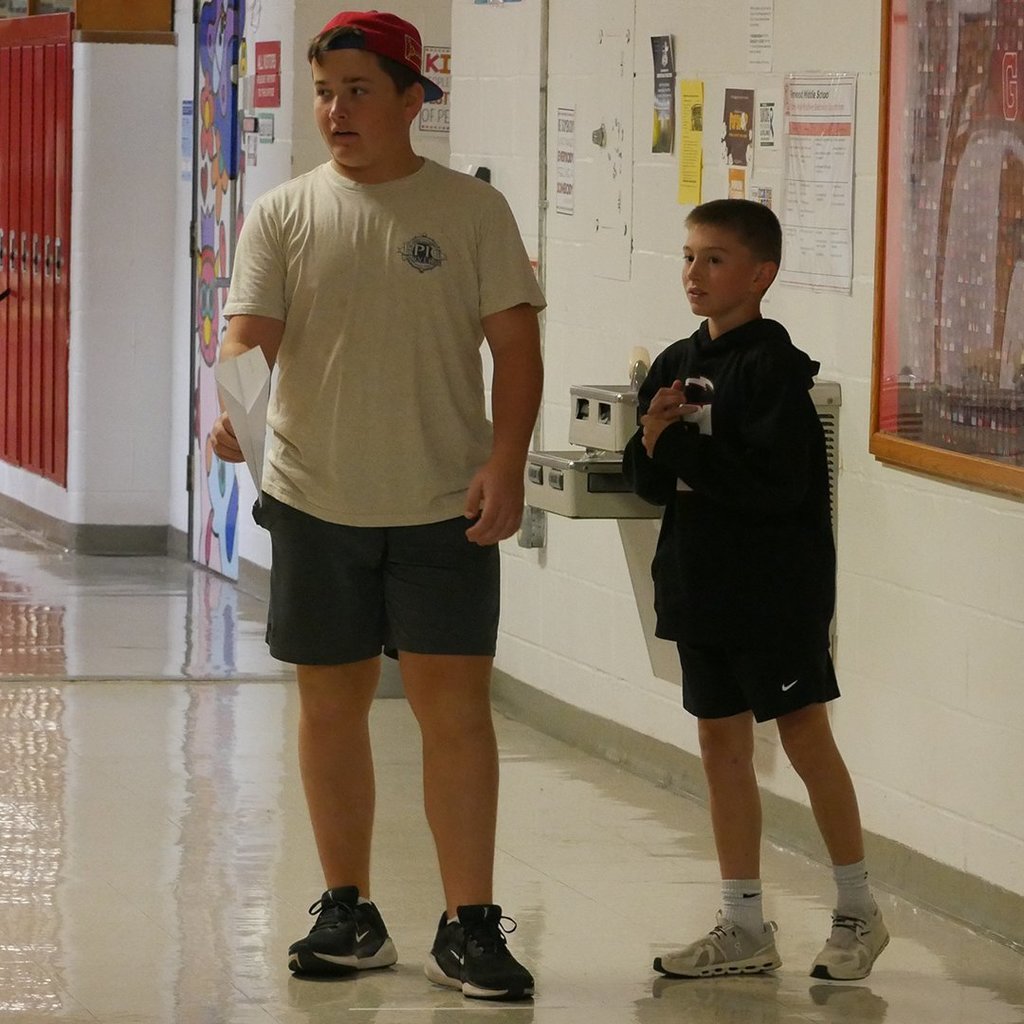 GMS students during a STEAM paper airplane contest