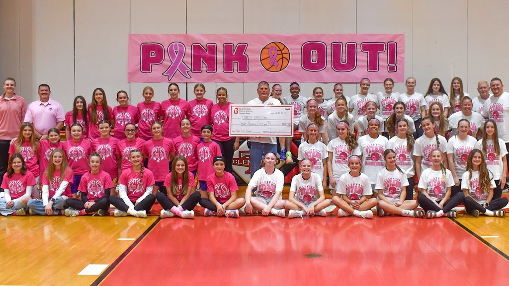 2025 GMS girls basketball Pink Out Night