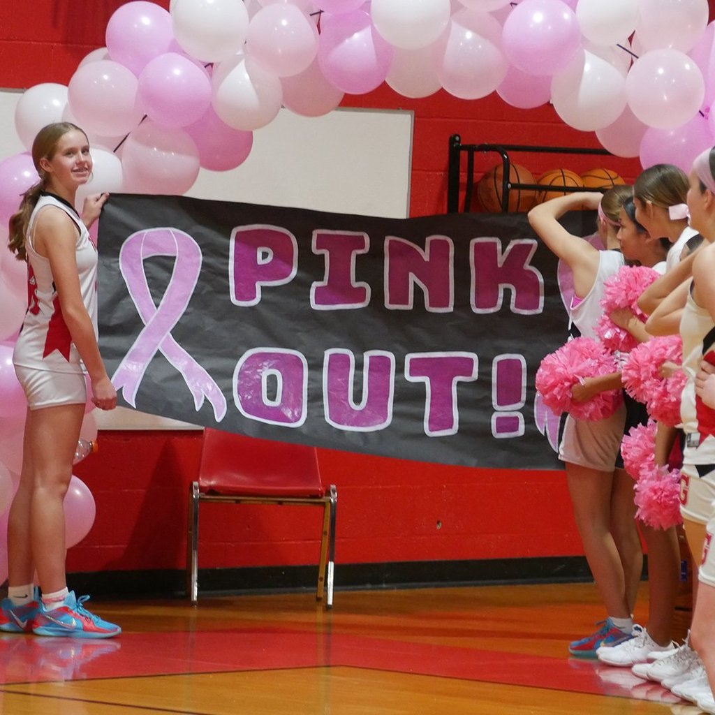 2025 GMS girls basketball Pink Out Night