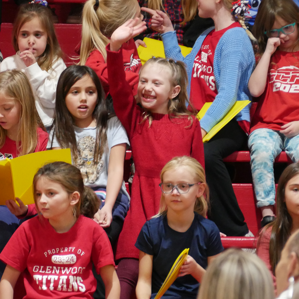 BES students performing during the Veterans Day Assembly.
