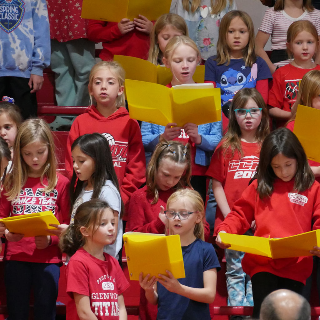 BES students performing during the Veterans Day Assembly.