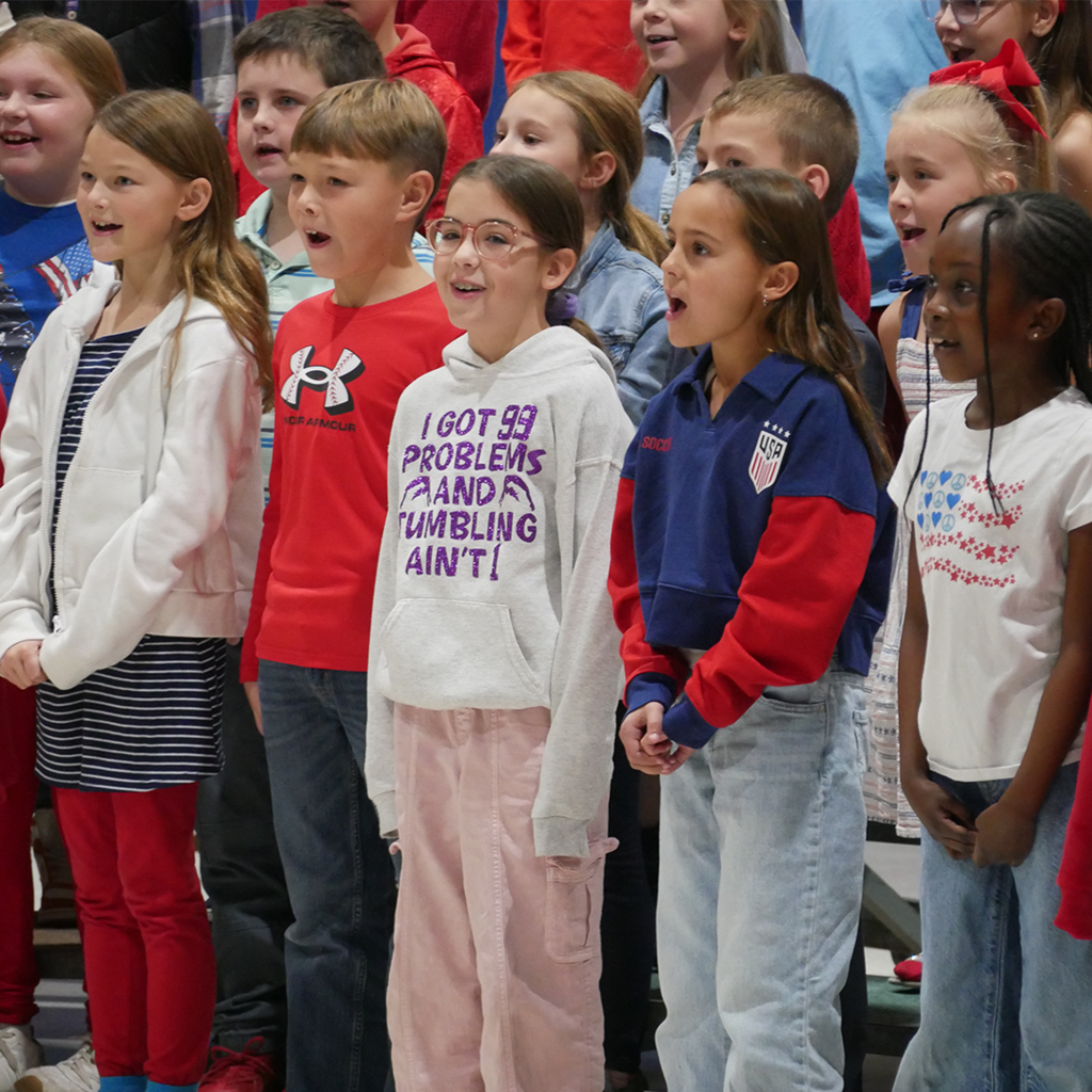 CES students performing in the Veterans Day Assembly.