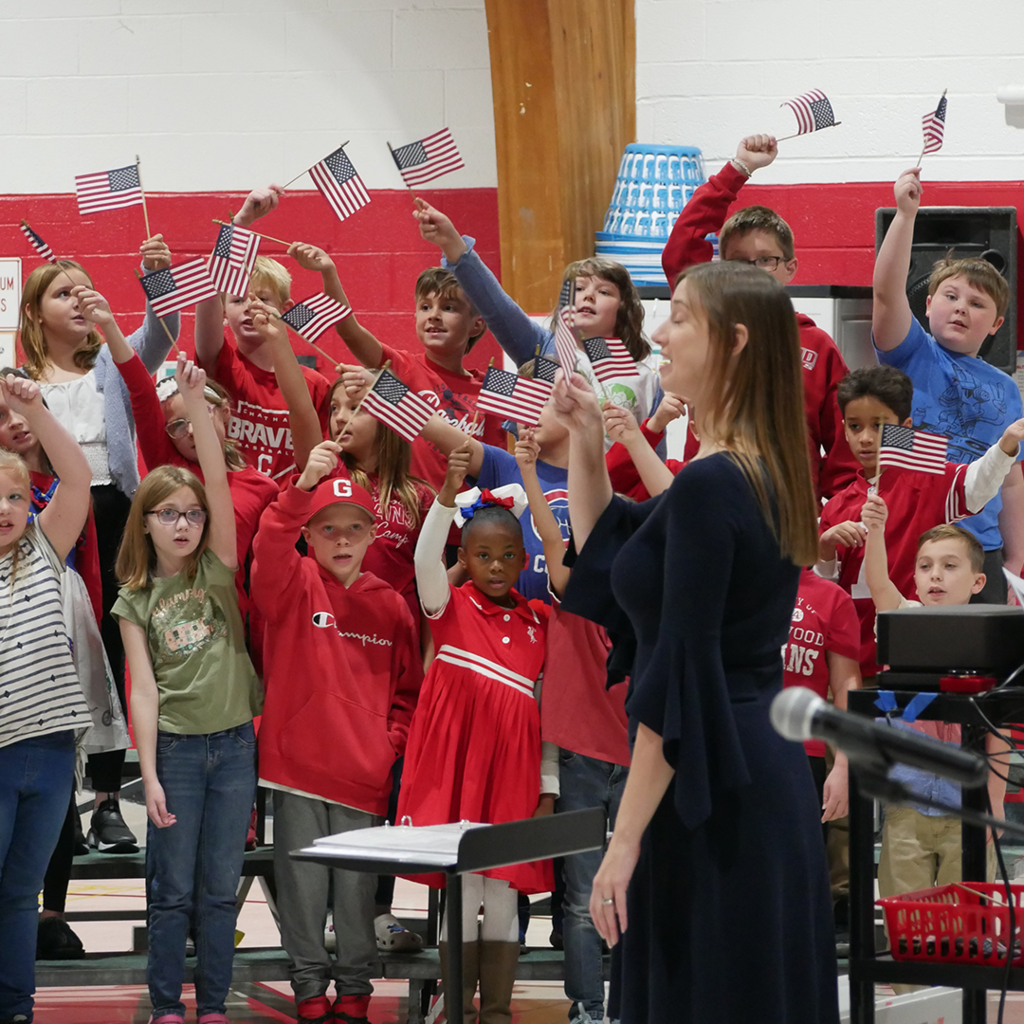 CES students performing in the Veterans Day Assembly.